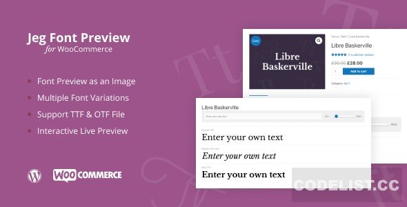 Jeg Font Preview v1.0.1 - WooCommerce Extension WordPress Plugin