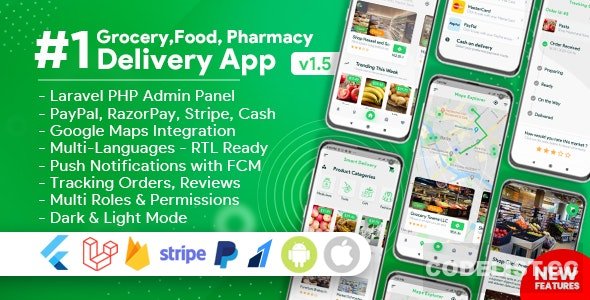 Grocery, Food, Pharmacy, Store Delivery Mobile App with Admin Panel v1.5.0