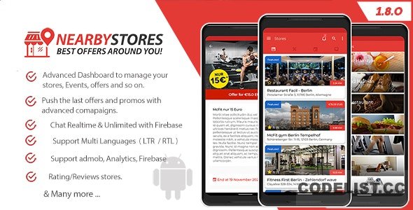 NearbyStores Android v1.8.0 - Offers, Events & Chat Realtime + Firebase - nulled