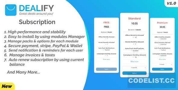 Dealify Subscription Plugin v1.0 - PayPal, Stripe & Billing Manager