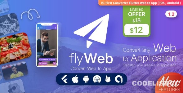 FlyWeb for Web to App Convertor Flutter + Admin Panel v1.2