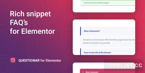 Questionar v1.1.5 – FAQ Accordions for Elementor