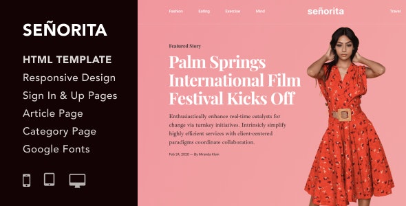 Senorita v1.0 - Magazine and Blog HTML5 Responsive Template