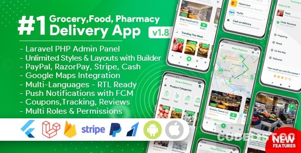 Grocery, Food, Pharmacy, Store Delivery Mobile App with Admin Panel v1.8.0