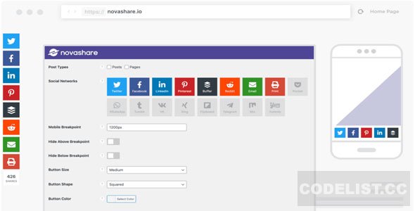 Novashare v1.4.7 - WordPress Social Sharing Plugin