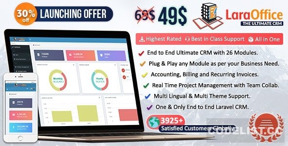 LaraOffice v3.2 - Ultimate CRM and Project Management System