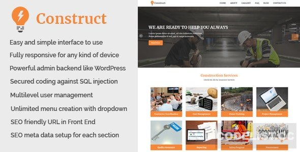 Construct v1.1- Building and Construction Website CMS