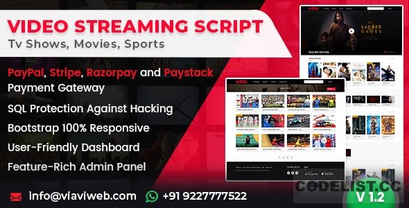 Video Streaming Portal v1.3 - (TV Shows, Movies, Sports, Videos Streaming, Live TV)