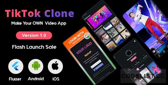 Flutter - TikTok | Triller Clone & Short Video Streaming Mobile App for Android & iOS v1.0