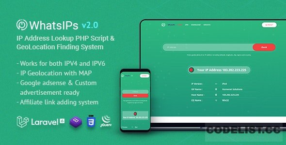 WhatsIPs v1.2 - IP Address Lookup PHP Script