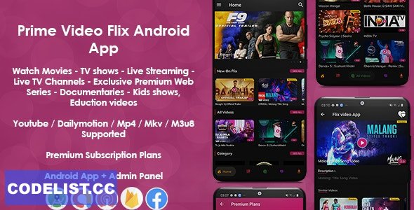 Prime Video Flix App v8.2 - Movies - Shows - Live Streaming - TV - Web Series - Premium Subscription Plan