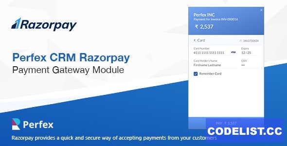 Razorpay Payment Gateway for Perfex CRM v1.0