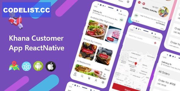 Khana v1.0 - Multi Restaurants And Food Delivery Customer App