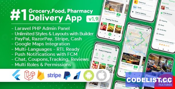 Grocery, Food, Pharmacy, Store Delivery Mobile App with Admin Panel v1.9.0