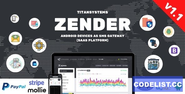 Zender v1.1.3 - Android Mobile Devices as SMS Gateway (SaaS Platform)