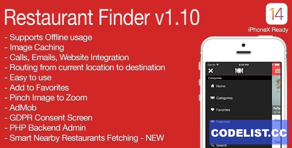 Restaurant Finder Full iOS Application v1.10