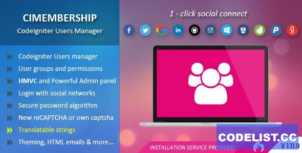 CIMembership v1.11.0 - CodeIgniter Users Manager