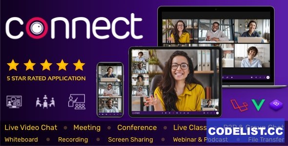 Connect v1.9.0 - Live Video & Chat Messaging, Live Class, Meeting, Webinar, File Sharing, Whiteboard - nulled