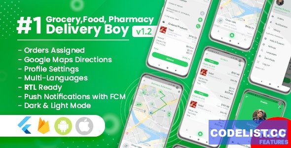 Delivery Boy for Groceries, Foods, Pharmacies, Stores Flutter App v1.2.0