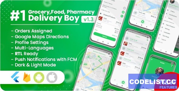 Delivery Boy for Groceries, Foods, Pharmacies, Stores Flutter App v1.3.0