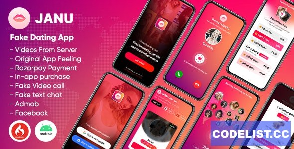 Janu v1.0 - Dating App with Live Streaming : One to One Video Call (Videos from server)