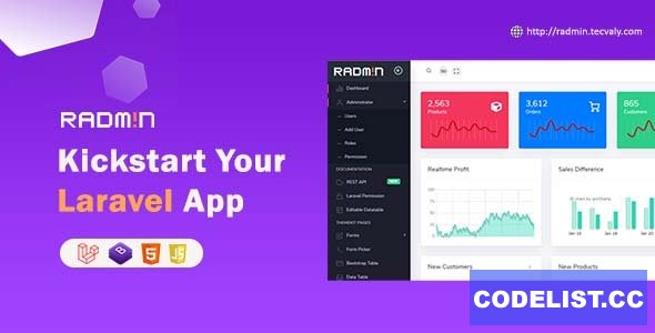 Radmin v2.6.0 - Laravel Admin starter with REST API, User Roles & Permission