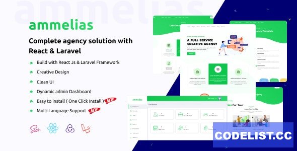 Ammelias v1.4 - Laravel React Agency CMS