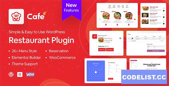 WP Cafe v2.2.25 - Restaurant Reservation, Food Menu & Food Ordering for WooCommerce