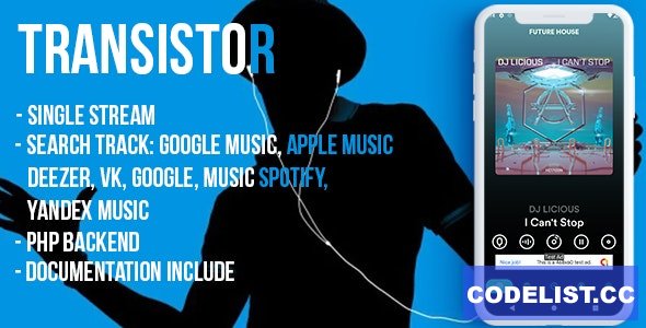 Transistor B (android) v1.0 - live radio, chat, news, php backend