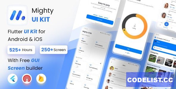 MightyUIKit v3.13.0 - Flutter 2.0 UI Kit with Screen Builder