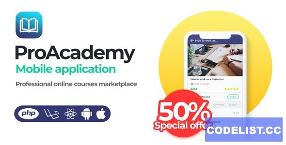Proacademy mobile app v2.0 - Education & LMS Marketplace (Android + iOS)