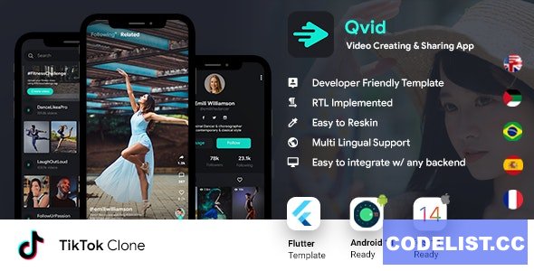 TikTok App v2.2 - Video Creating Android App Template + Short Video iOS App Template