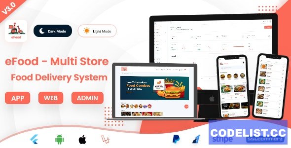 eFood v3.0 - Food Delivery App with Laravel Admin Panel + Delivery Man App