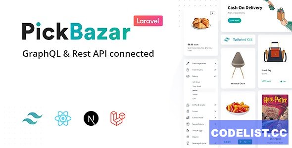 Pickbazar Laravel v2.1.0 - React, Next, REST & GraphQL Ecommerce With Multivendor