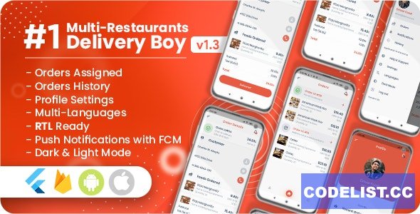 Delivery Boy For Multi-Restaurants Flutter App v1.4.0
