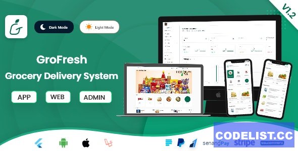 GroFresh v1.2 - Grocery, Pharmacy, eCommerce, Store App and Web with Laravel Admin Panel + Delivery App
