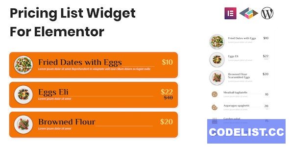 Pricing List Widget For Elementor v1.0