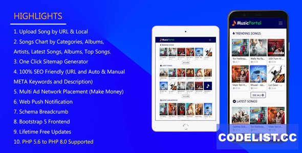 Music PHP Script v1.0 - Songs Portal