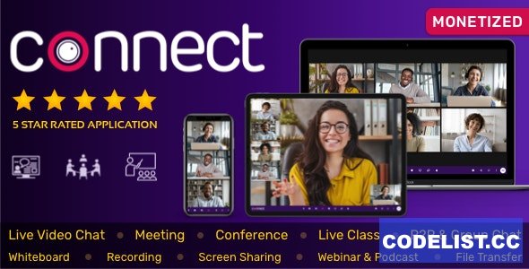 Connect v1.12.0 - Live Video Chat, Conference, Live Class, Meeting, Webinar, Whiteboard, File Transfer, Chat - nulled