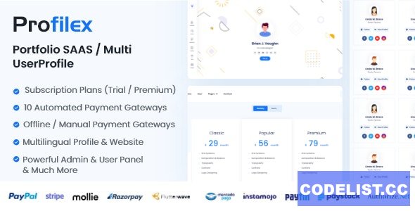 Profilex v1.0 - Portfolio Builder SAAS / Multi-User Profile (Multitenancy) - nulled