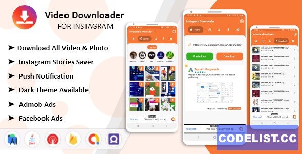 Instagram Downloader v1.0 - Videos, Photos, Stories, Reels, ITGV - All In One Instagram Downloader App