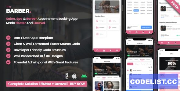 Salon Booking Management System With Mobile App using Flutter v2.2