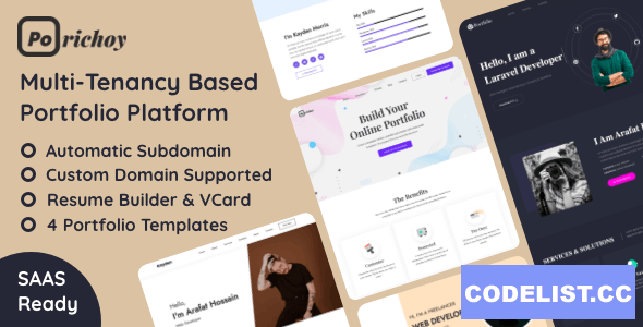Porichoy v1.5 - Multitenancy Based Portfolio Builder Platform (SAAS) - nulled
