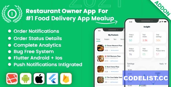 owner app for Multiple Restaurants Food Ordering Flutter App Mealup v4.0