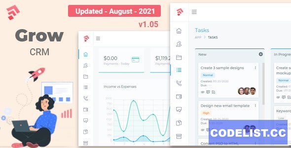 Grow CRM v1.05 - Laravel Project Management