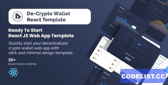 De-Crpyto Wallet v1.1 - Cryptocurrency Web App React JS Template