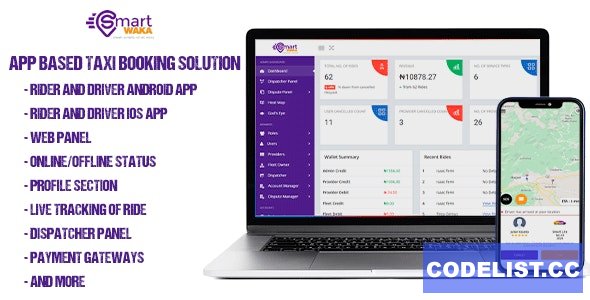 Smartwaka v1.0 - Complete solution like Uber with webpanel