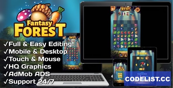 Fantasy Forest v1.0 - HTML5 + Mobile Game (Construct 3)