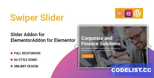 Swiper v1.0.0 - Slider Widget for Elementor