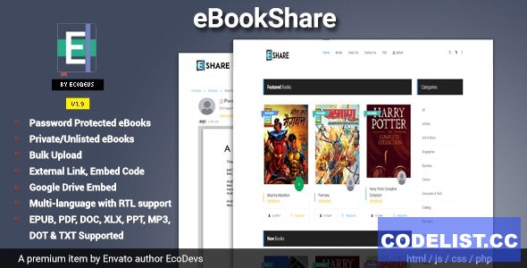 eBookShare v1.9.5 - eBook hosting and sharing script